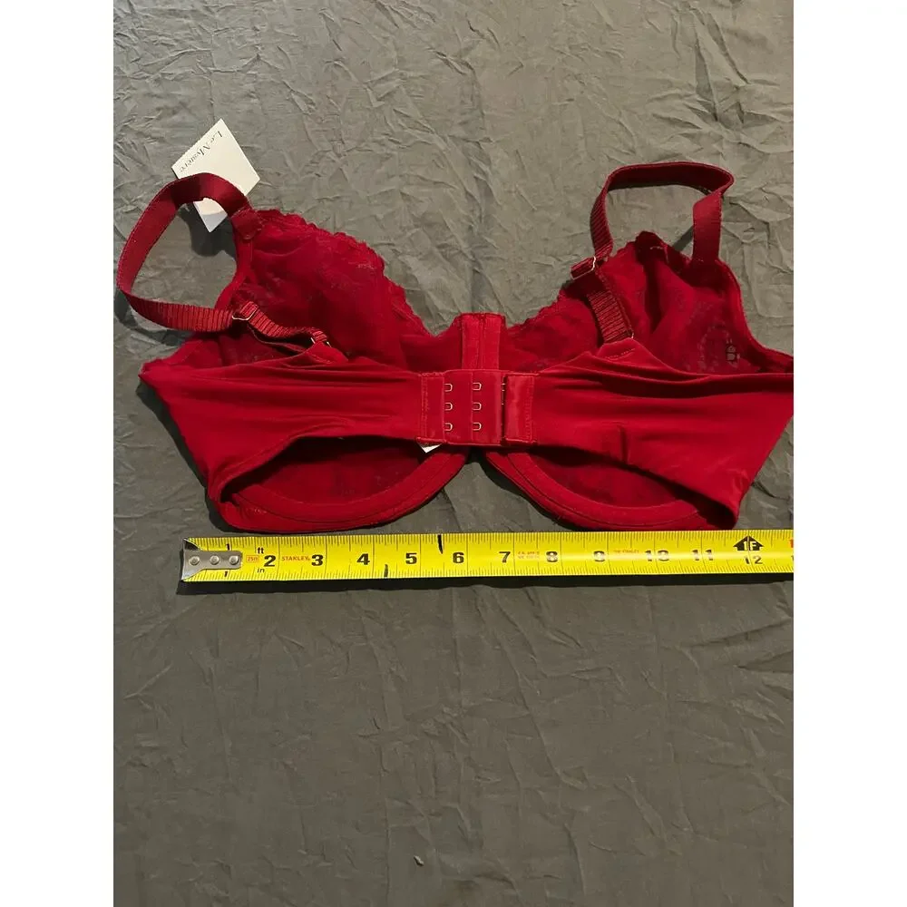 NWT Le Mystere Lace Underwire Bra Red Floral Full Support Women’s 34G - Picture 4 of 4